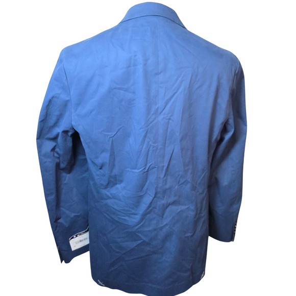 Ben Sherman Mens 40L Blue Fluke Blazer Cotton Spandex Suit Jacket Two Button NWT - Picture 2 of 15